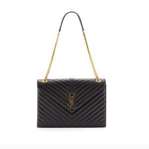 V-Flap Large Monogram YSL Envelope Chain Shoulder